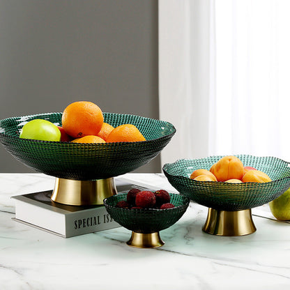 Textured Glass Fruit Bowl