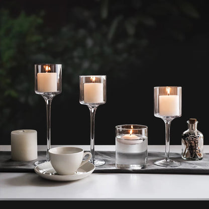 Glass Candle Stick Holders (candles not included)