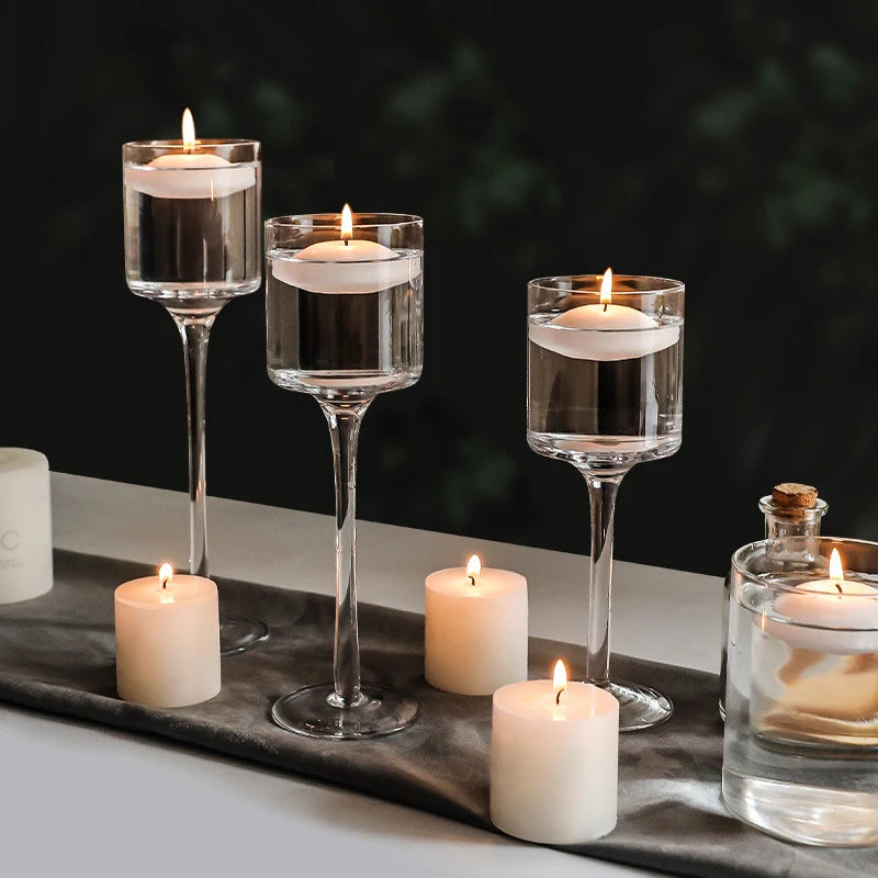 Glass Candle Stick Holders (candles not included)