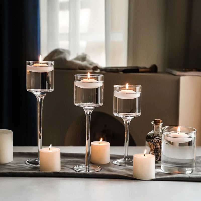 Glass Candle Stick Holders (candles not included)